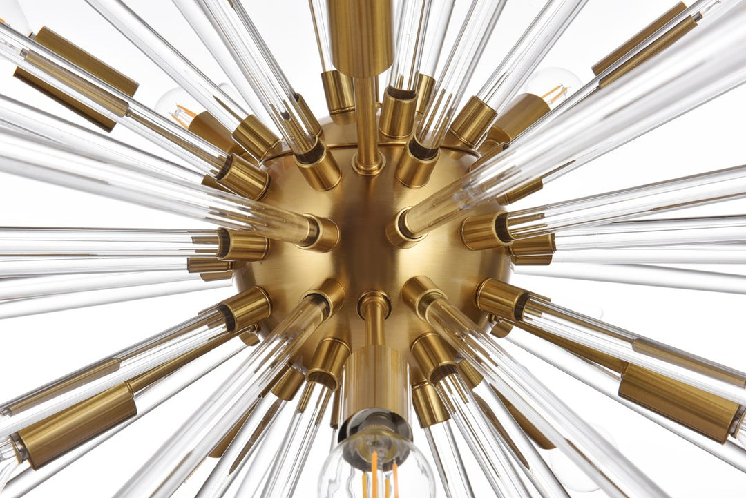 46 Inch Crystal Rod Pendant In Gold