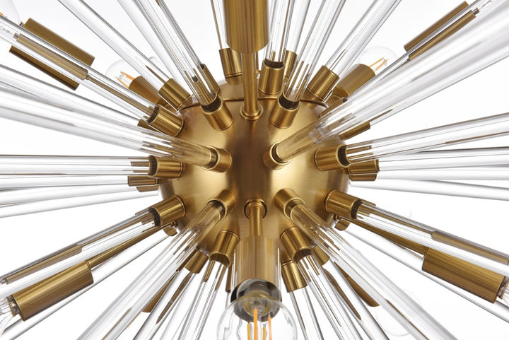 46 Inch Crystal Rod Pendant In Gold