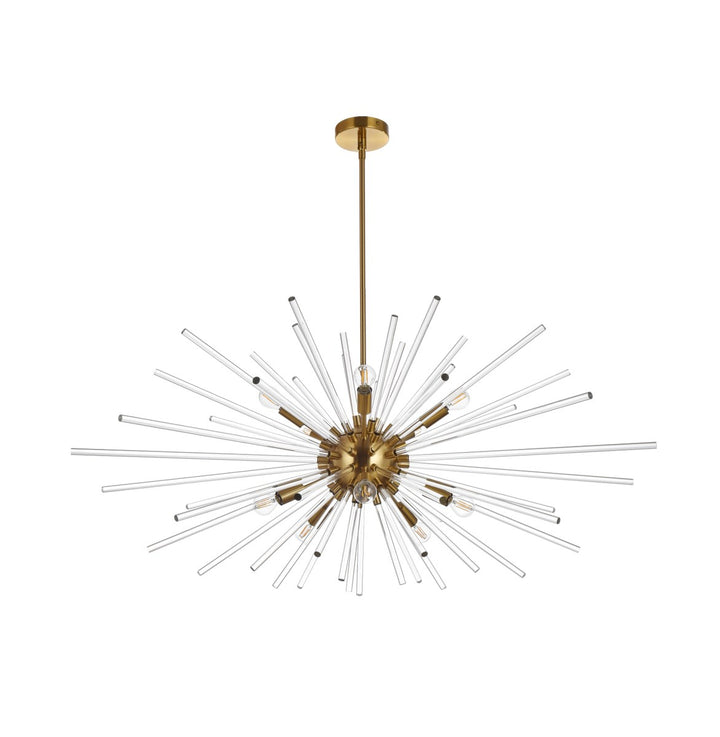 46 Inch Crystal Rod Pendant In Gold