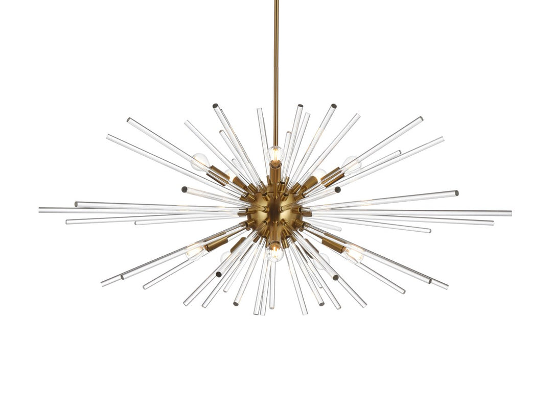 46 Inch Crystal Rod Pendant In Gold