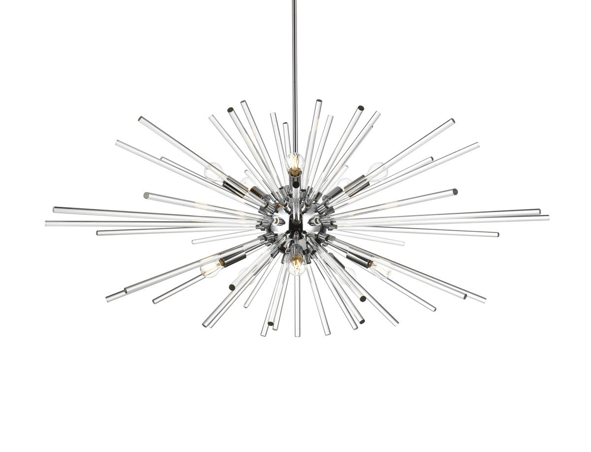 46 Inch Crystal Rod Pendant In Chrome