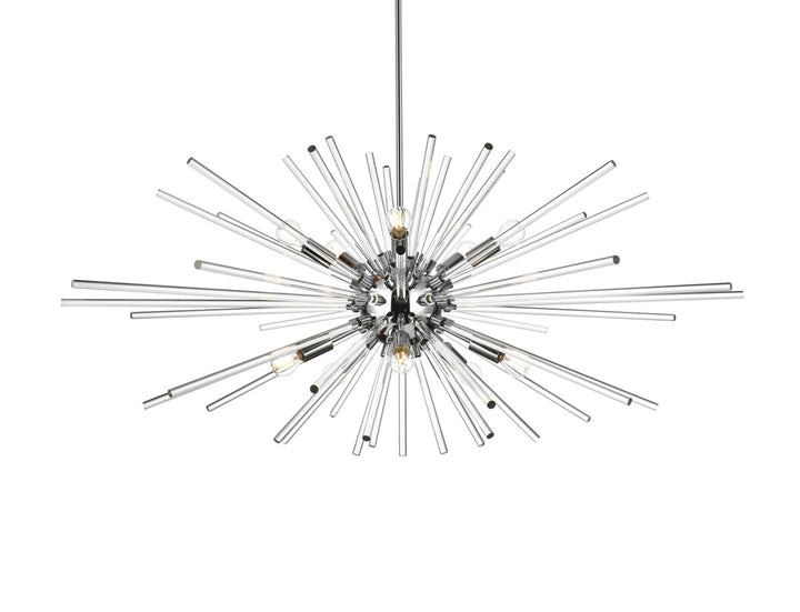46 Inch Crystal Rod Pendant In Chrome