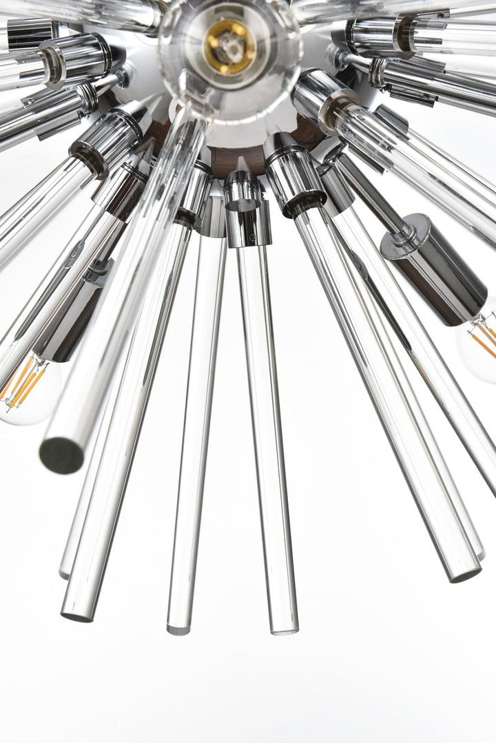 46 Inch Crystal Rod Pendant In Chrome