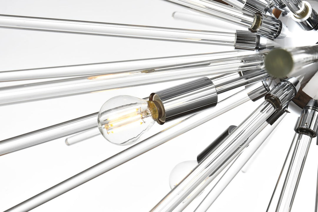 46 Inch Crystal Rod Pendant In Chrome