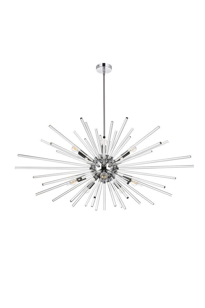 46 Inch Crystal Rod Pendant In Chrome