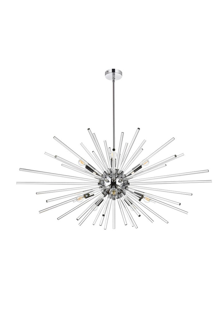 46 Inch Crystal Rod Pendant In Chrome