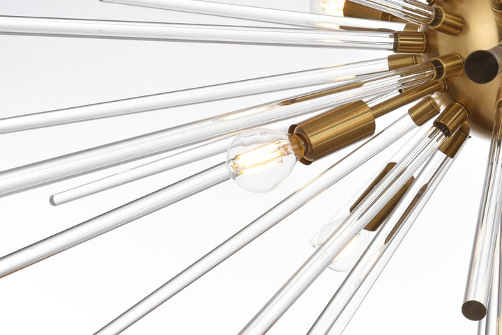 42 Inch Crystal Rod Pendant In Gold
