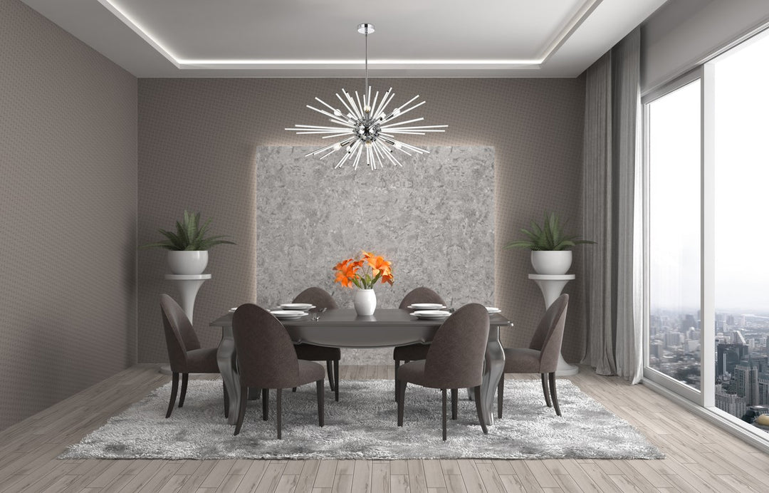 42 Inch Crystal Rod Pendant In Chrome