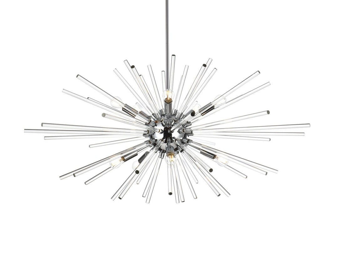 42 Inch Crystal Rod Pendant In Chrome