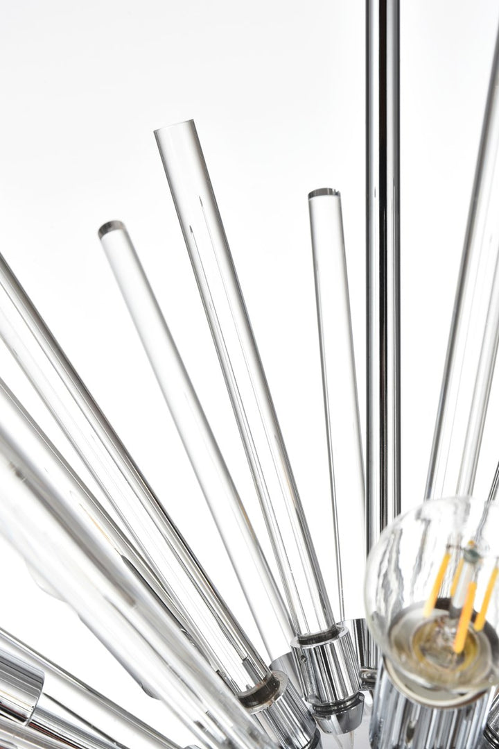 42 Inch Crystal Rod Pendant In Chrome