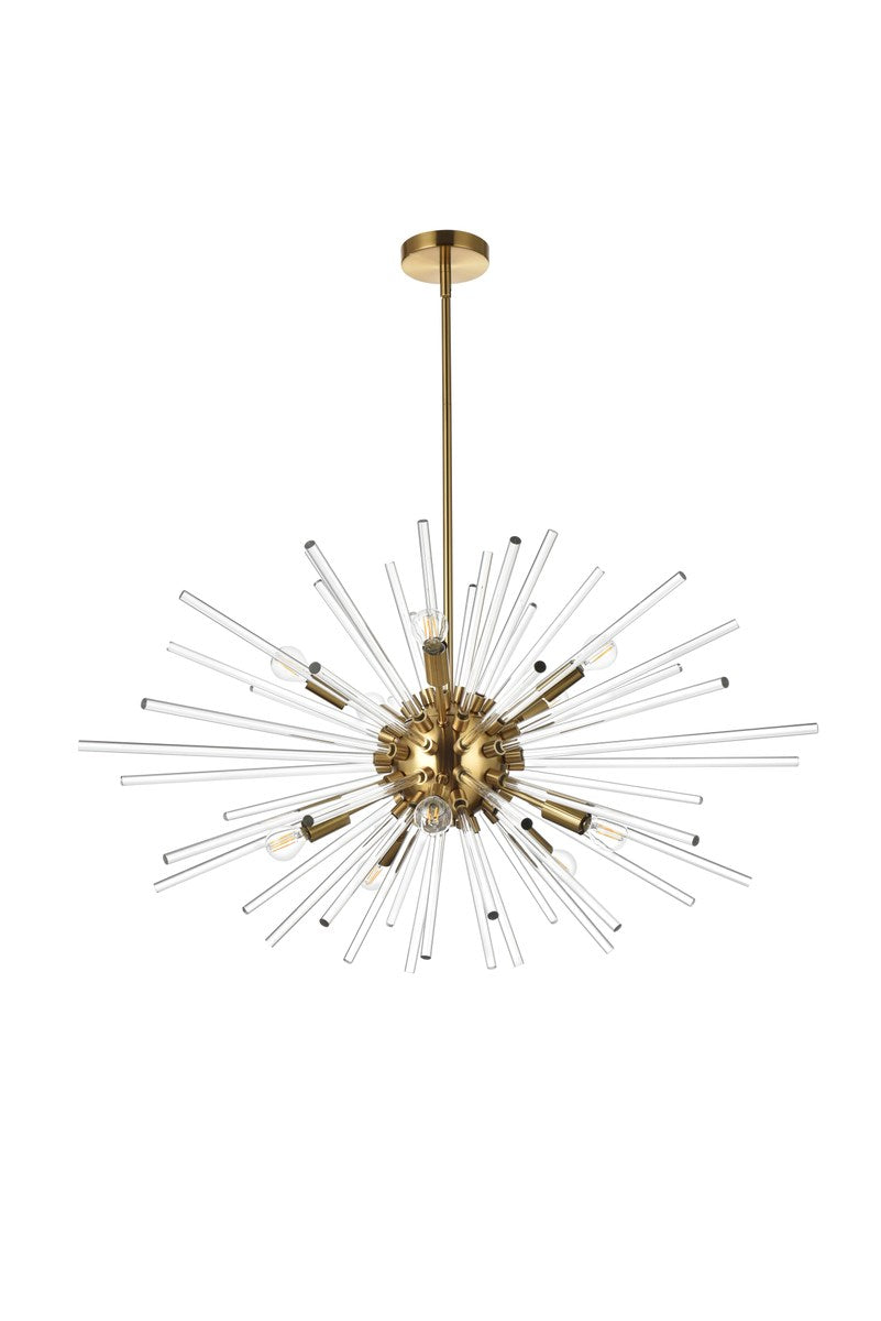 36 Inch Crystal Rod Pendant In Gold
