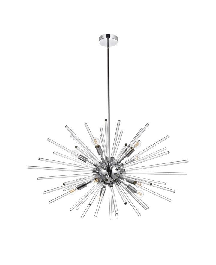 36 Inch Crystal Rod Pendant In Chrome
