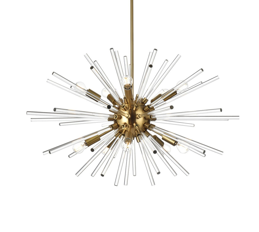 32 Inch Crystal Rod Pendant In Gold