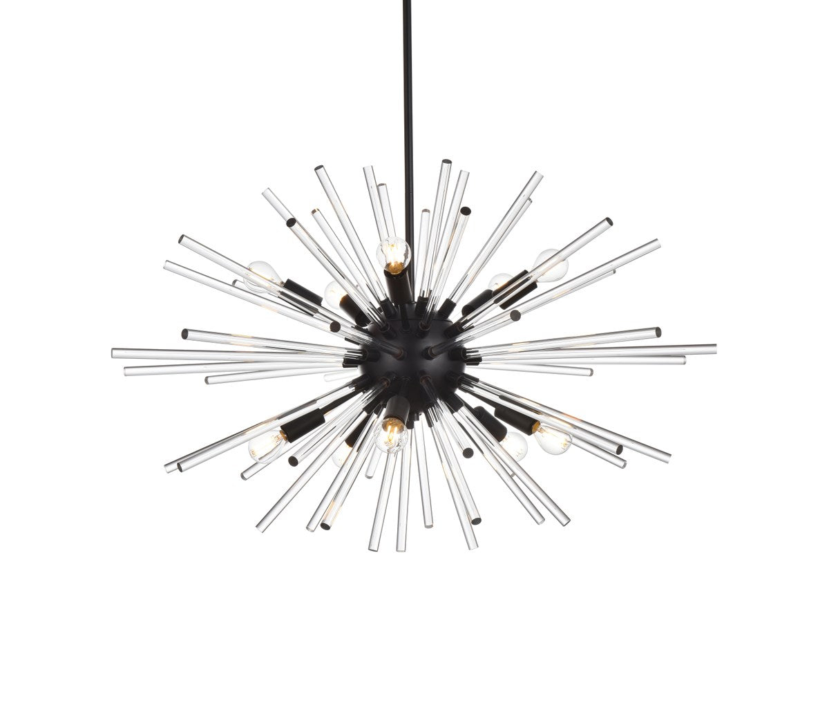 32 Inch Crystal Rod Pendant In Black