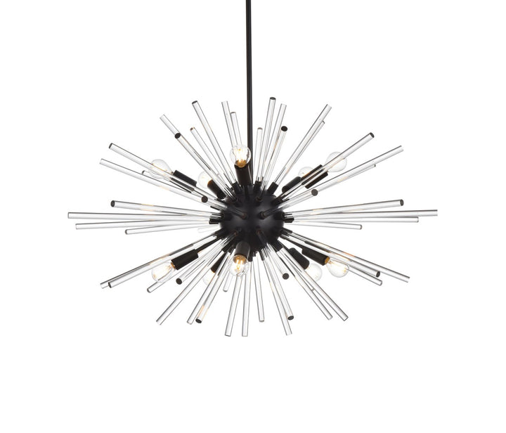 32 Inch Crystal Rod Pendant In Black