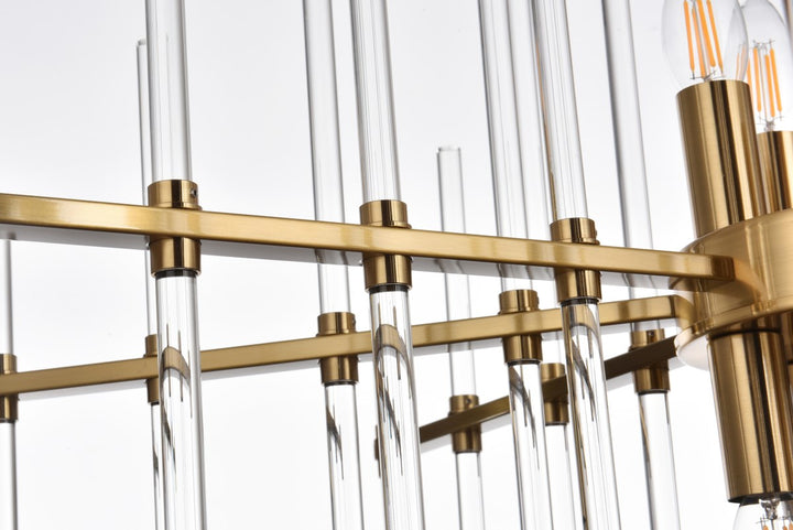31 Inch Crystal Rod Pendant In Gold