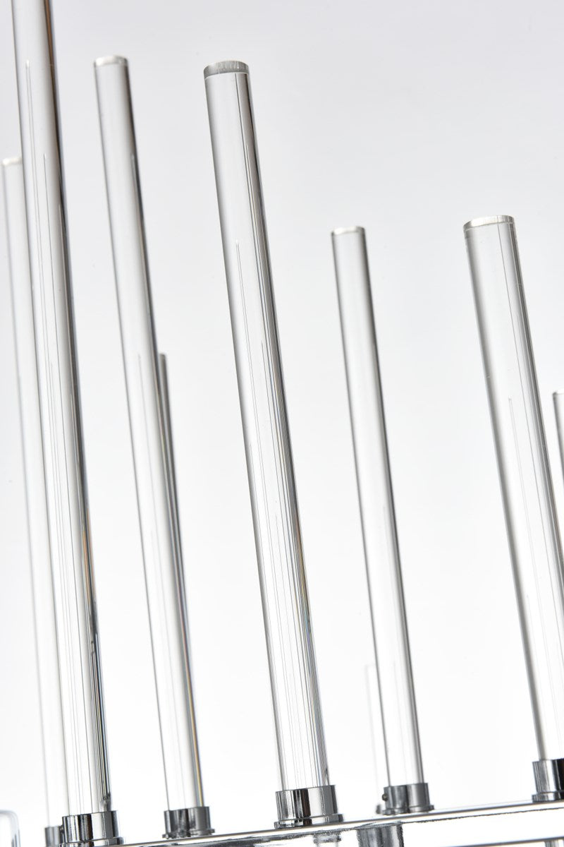31 Inch Crystal Rod Pendant In Chrome