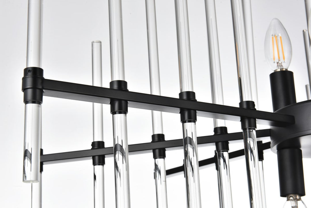 31 Inch Crystal Rod Pendant In Black