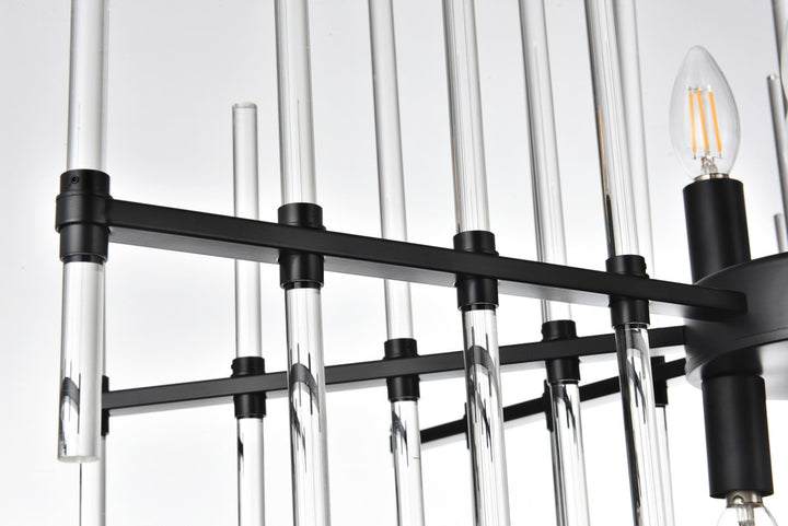 31 Inch Crystal Rod Pendant In Black