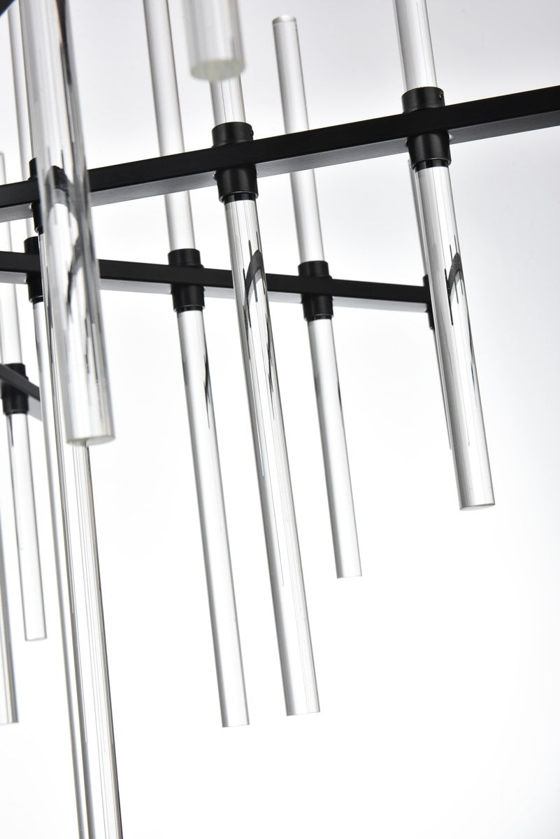 31 Inch Crystal Rod Pendant In Black
