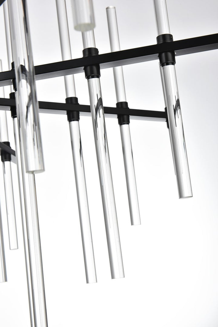 31 Inch Crystal Rod Pendant In Black
