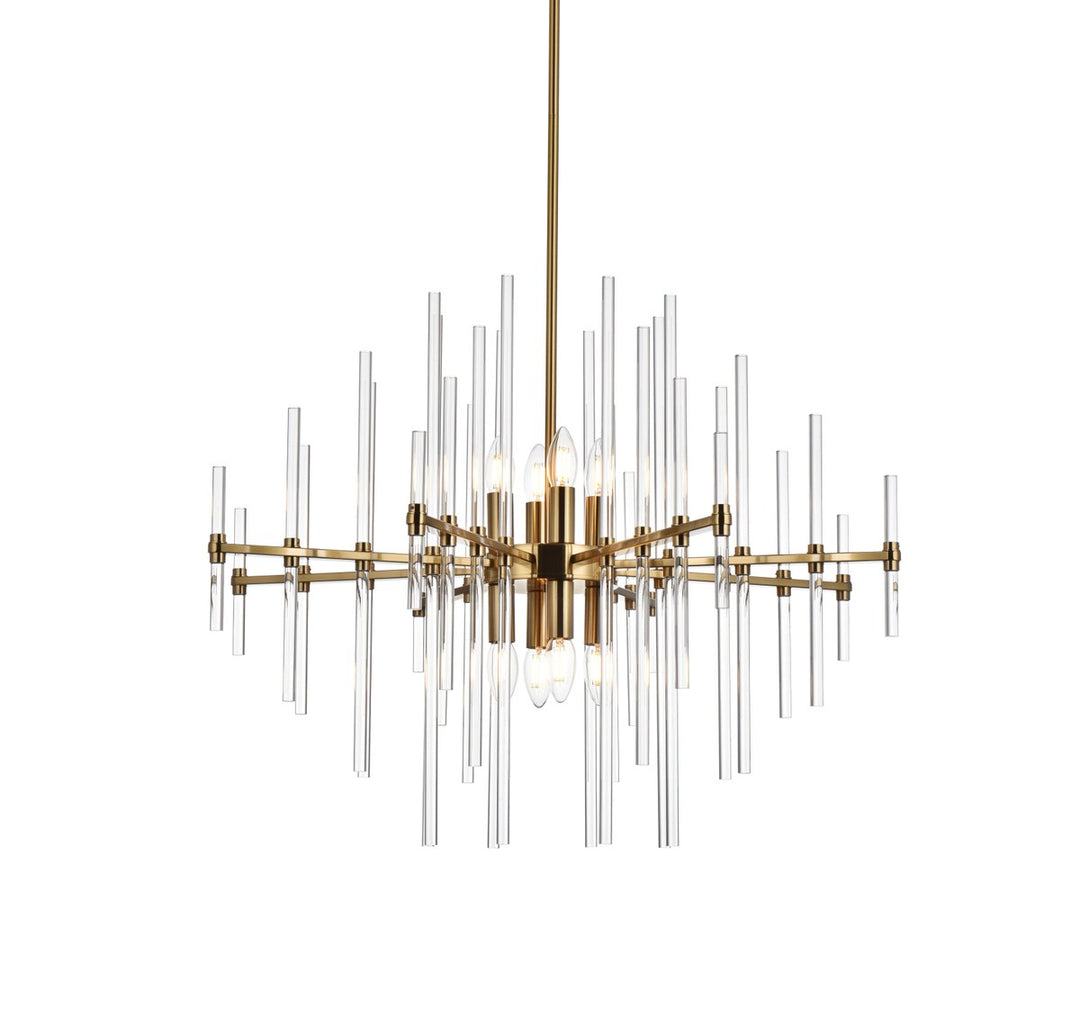 27 Inch Crystal Rod Pendant In Gold