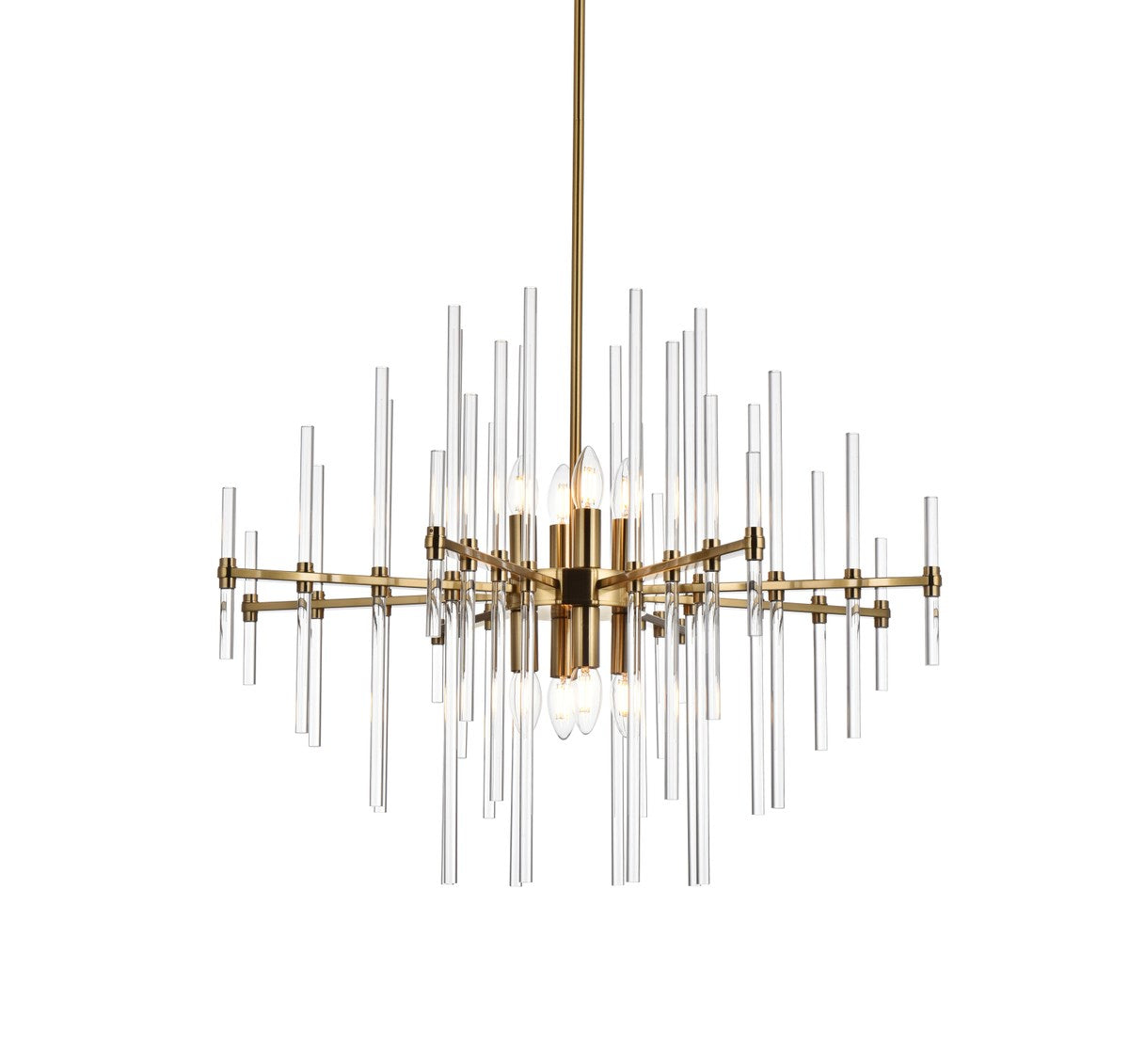 27 Inch Crystal Rod Pendant In Gold