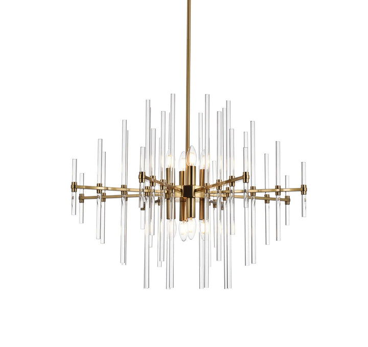 27 Inch Crystal Rod Pendant In Gold