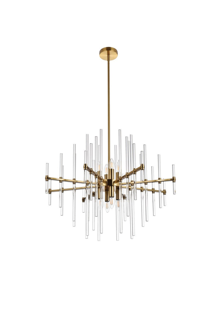27 Inch Crystal Rod Pendant In Gold