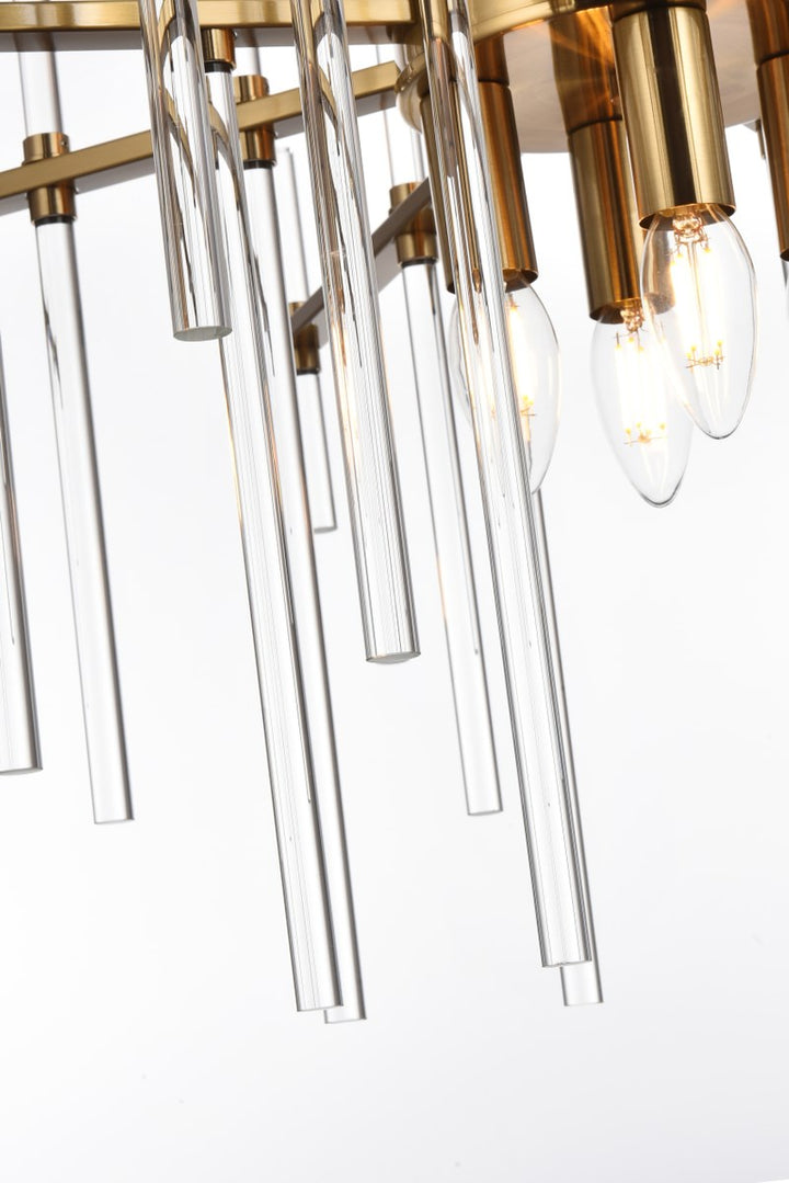 27 Inch Crystal Rod Pendant In Gold