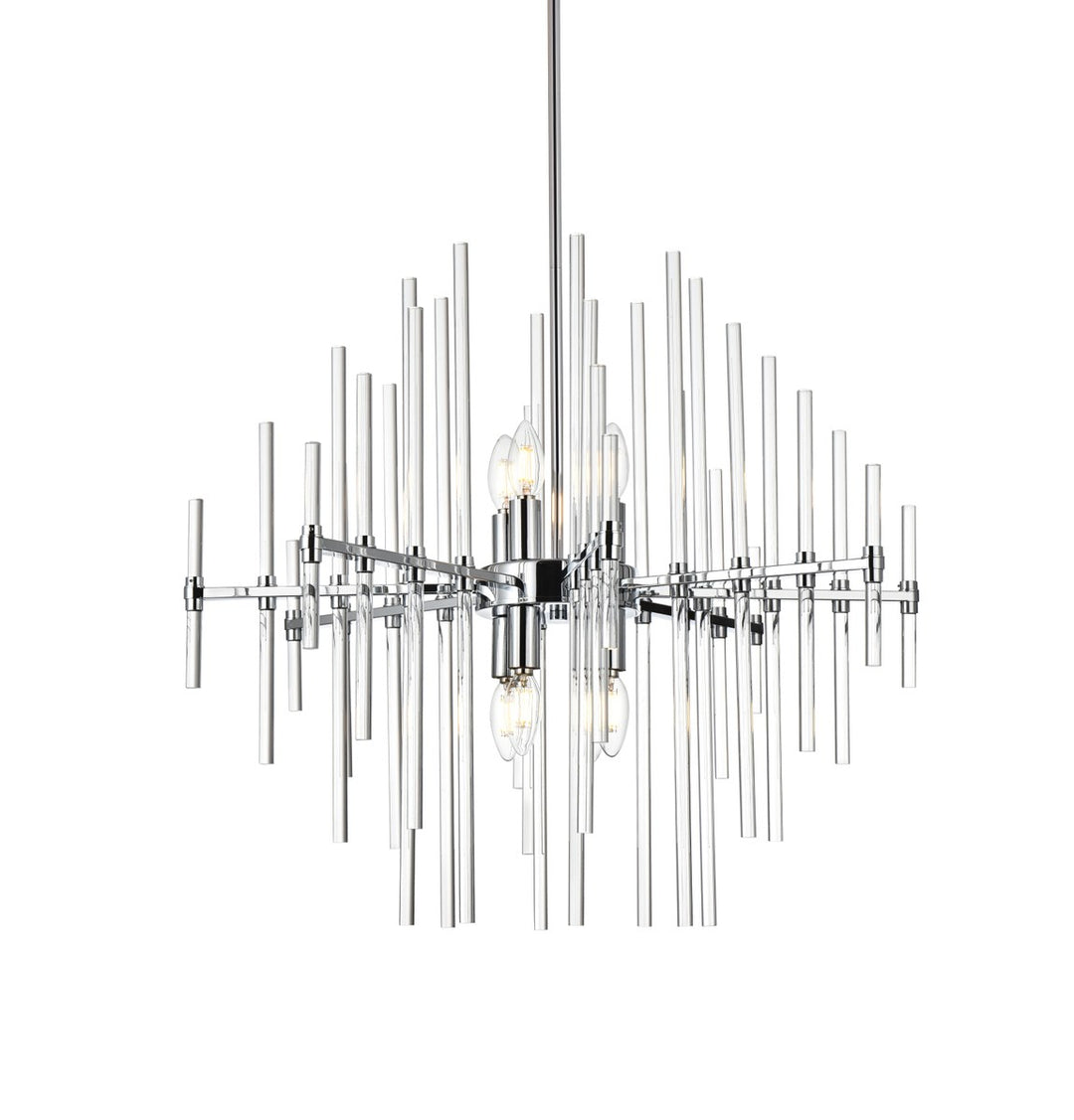 27 Inch Crystal Rod Pendant In Chrome