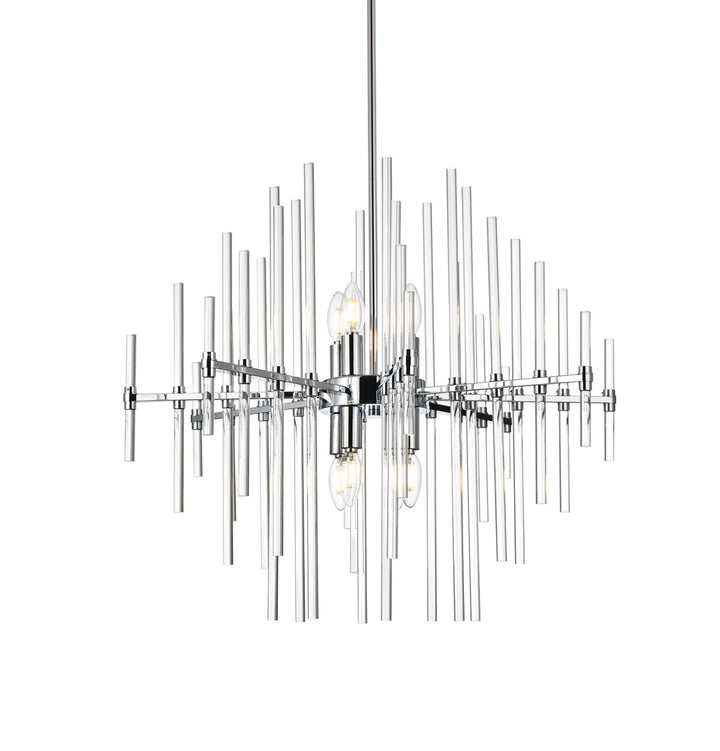 27 Inch Crystal Rod Pendant In Chrome
