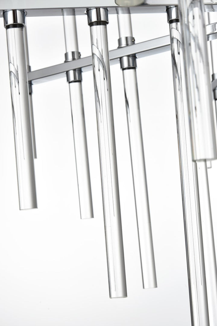 27 Inch Crystal Rod Pendant In Chrome