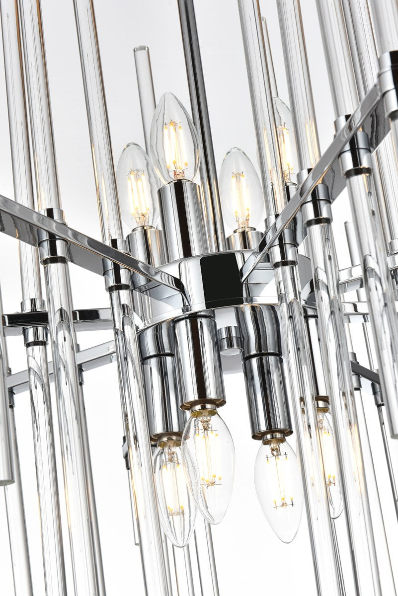 27 Inch Crystal Rod Pendant In Chrome