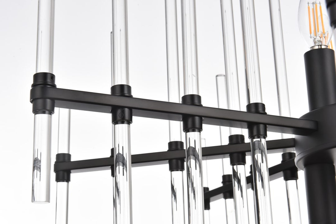27 Inch Crystal Rod Pendant In Black