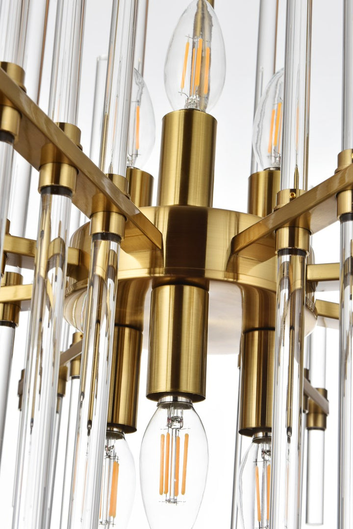 23 Inch Crystal Rod Pendant In Gold