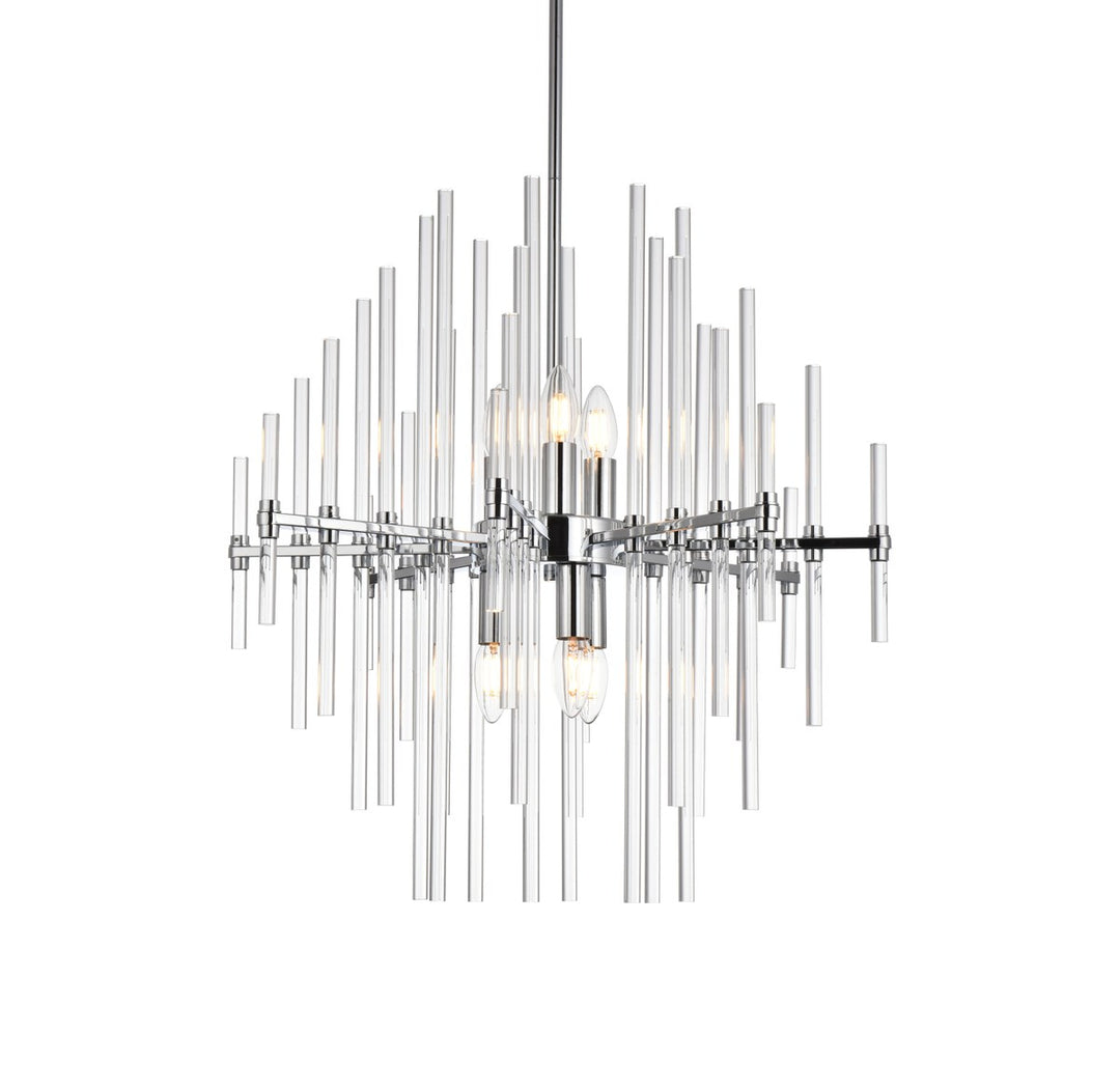 23 Inch Crystal Rod Pendant In Chrome