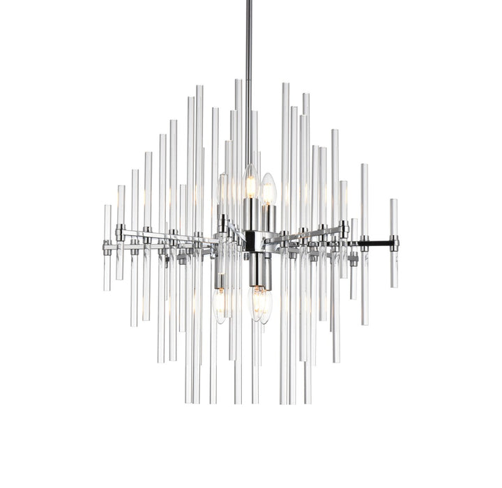 23 Inch Crystal Rod Pendant In Chrome