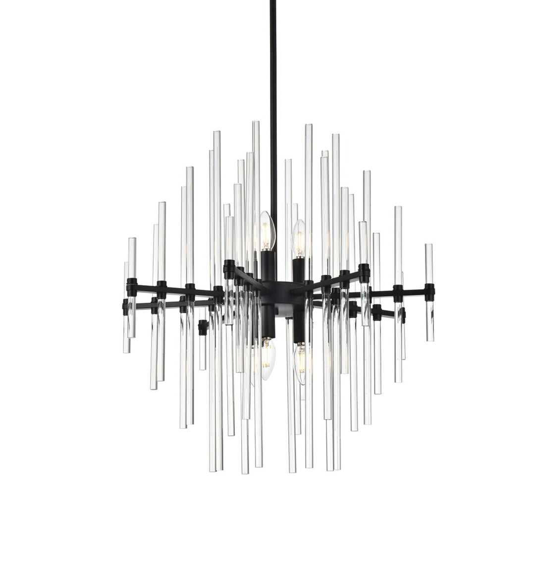 23 Inch Crystal Rod Pendant In Black