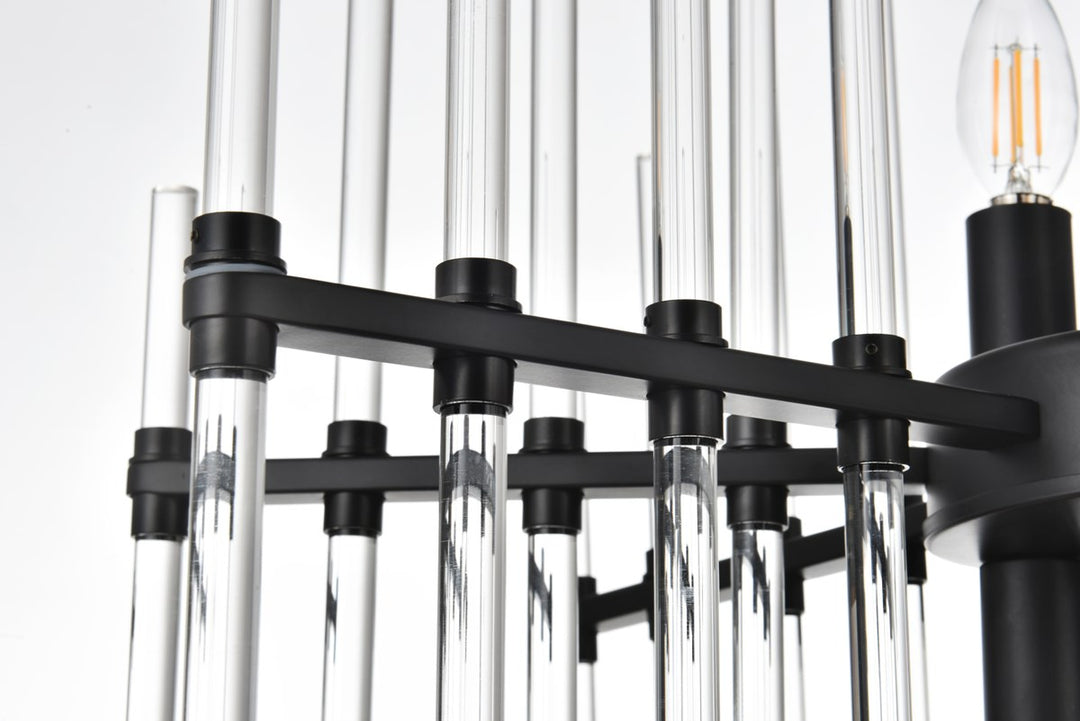 23 Inch Crystal Rod Pendant In Black