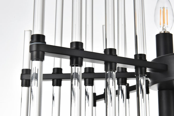 23 Inch Crystal Rod Pendant In Black