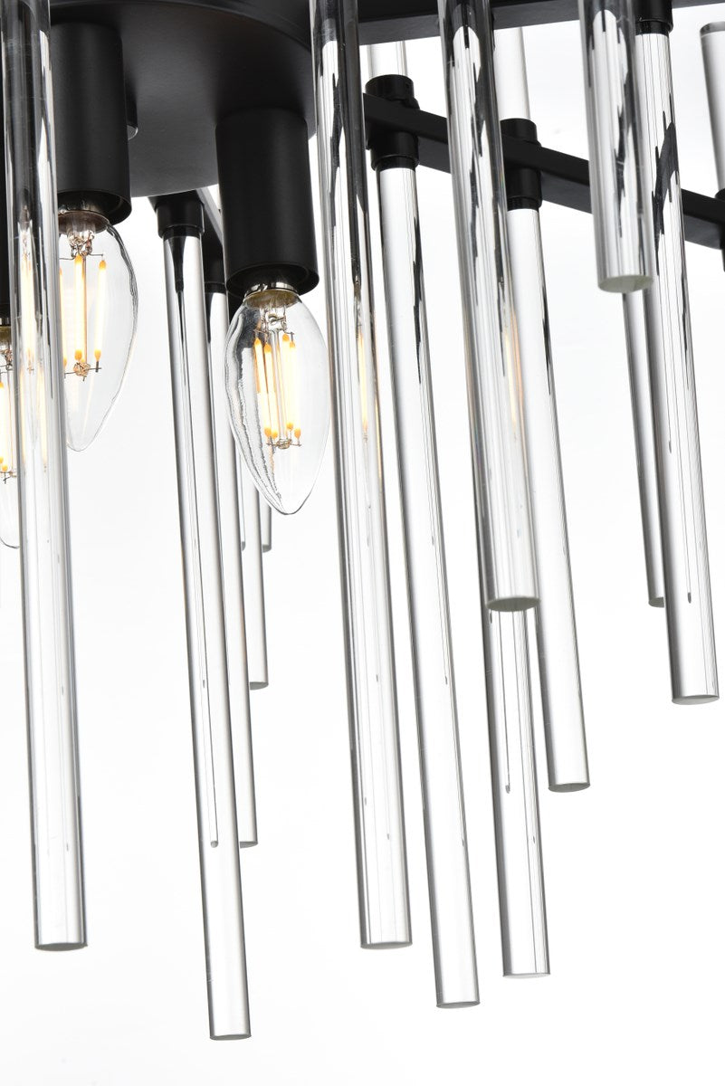 23 Inch Crystal Rod Pendant In Black