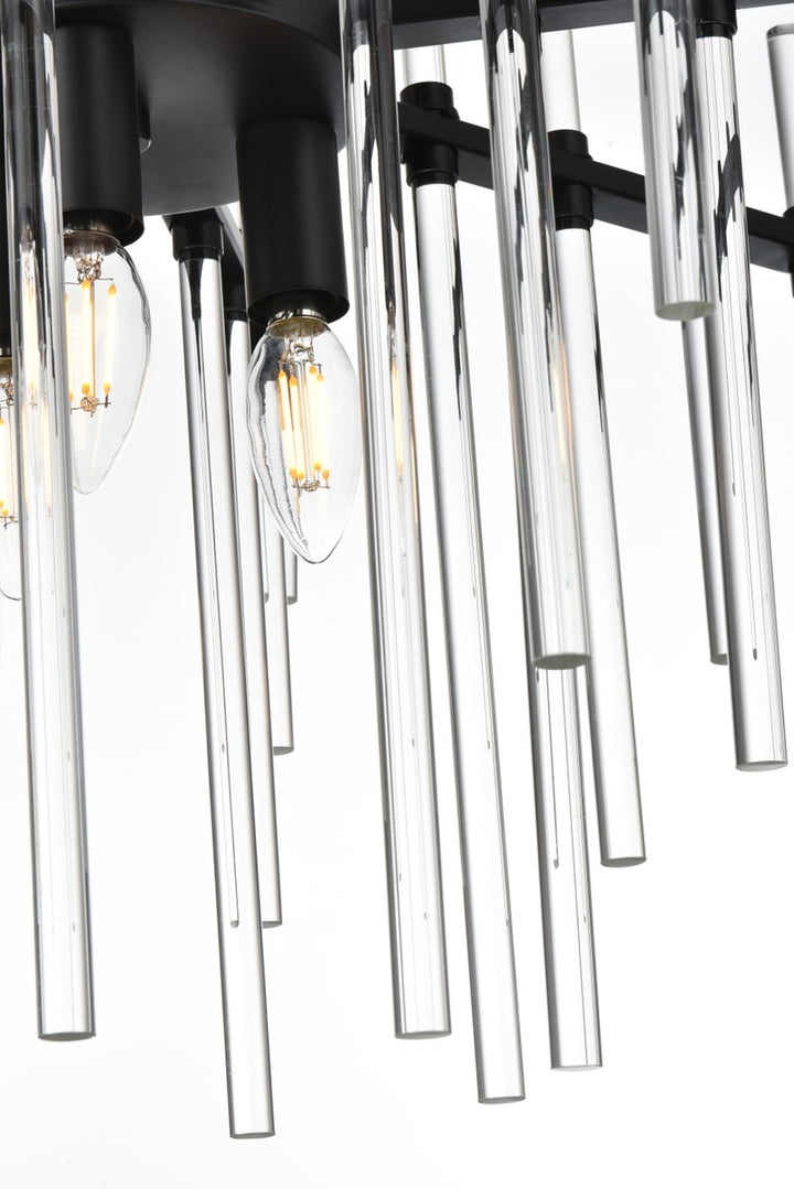 23 Inch Crystal Rod Pendant In Black