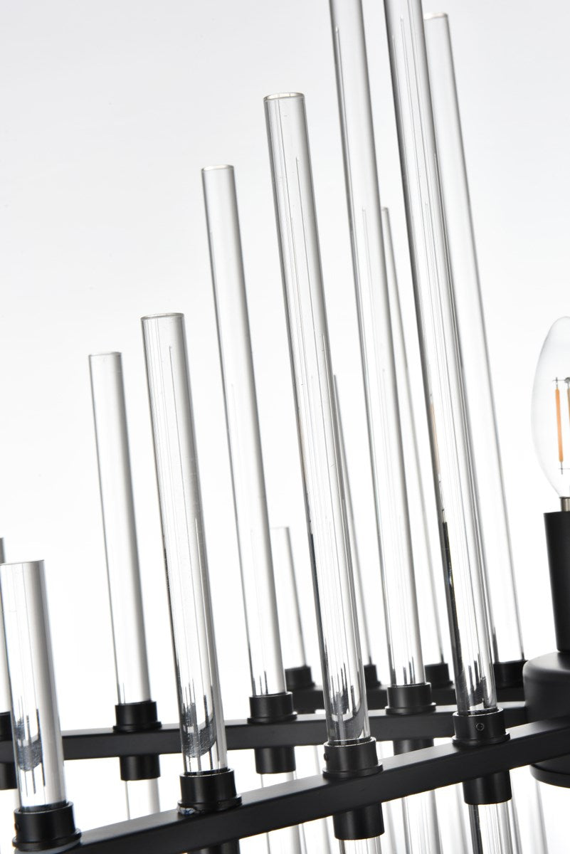 23 Inch Crystal Rod Pendant In Black