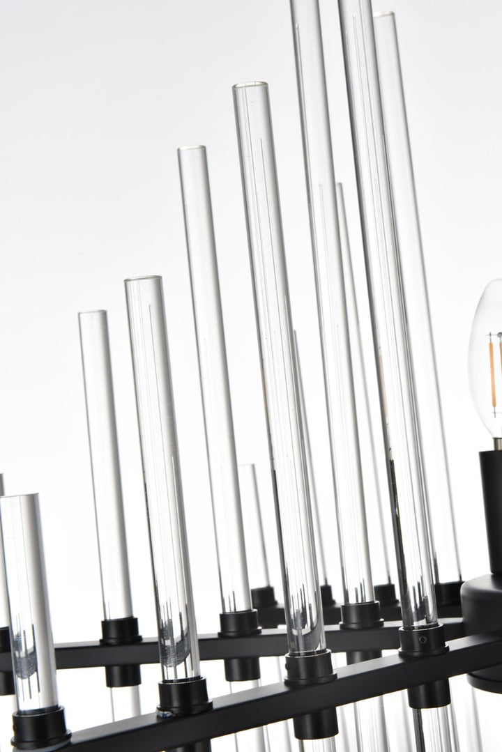 23 Inch Crystal Rod Pendant In Black