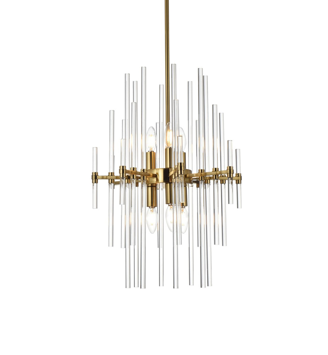 17 Inch Crystal Rod Pendant In Gold