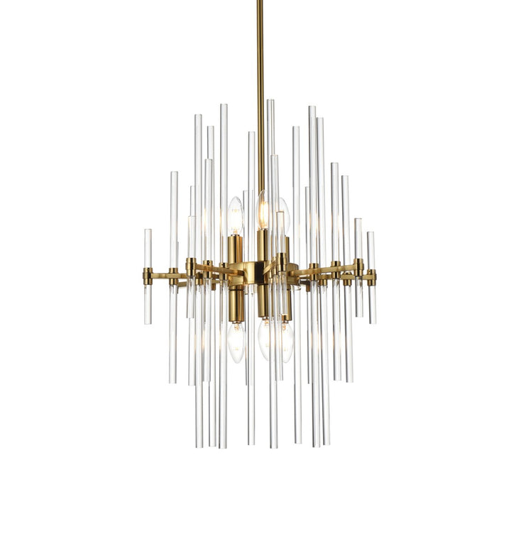 17 Inch Crystal Rod Pendant In Gold