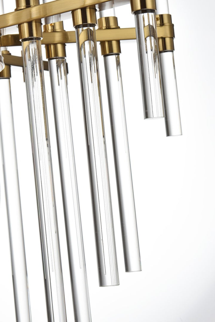 17 Inch Crystal Rod Pendant In Gold