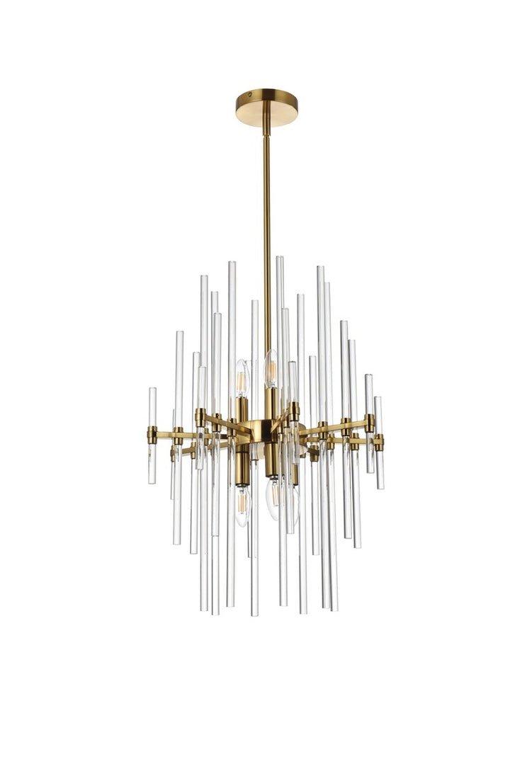17 Inch Crystal Rod Pendant In Gold