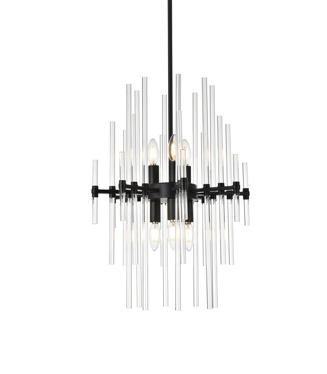 17 Inch Crystal Rod Pendant In Black